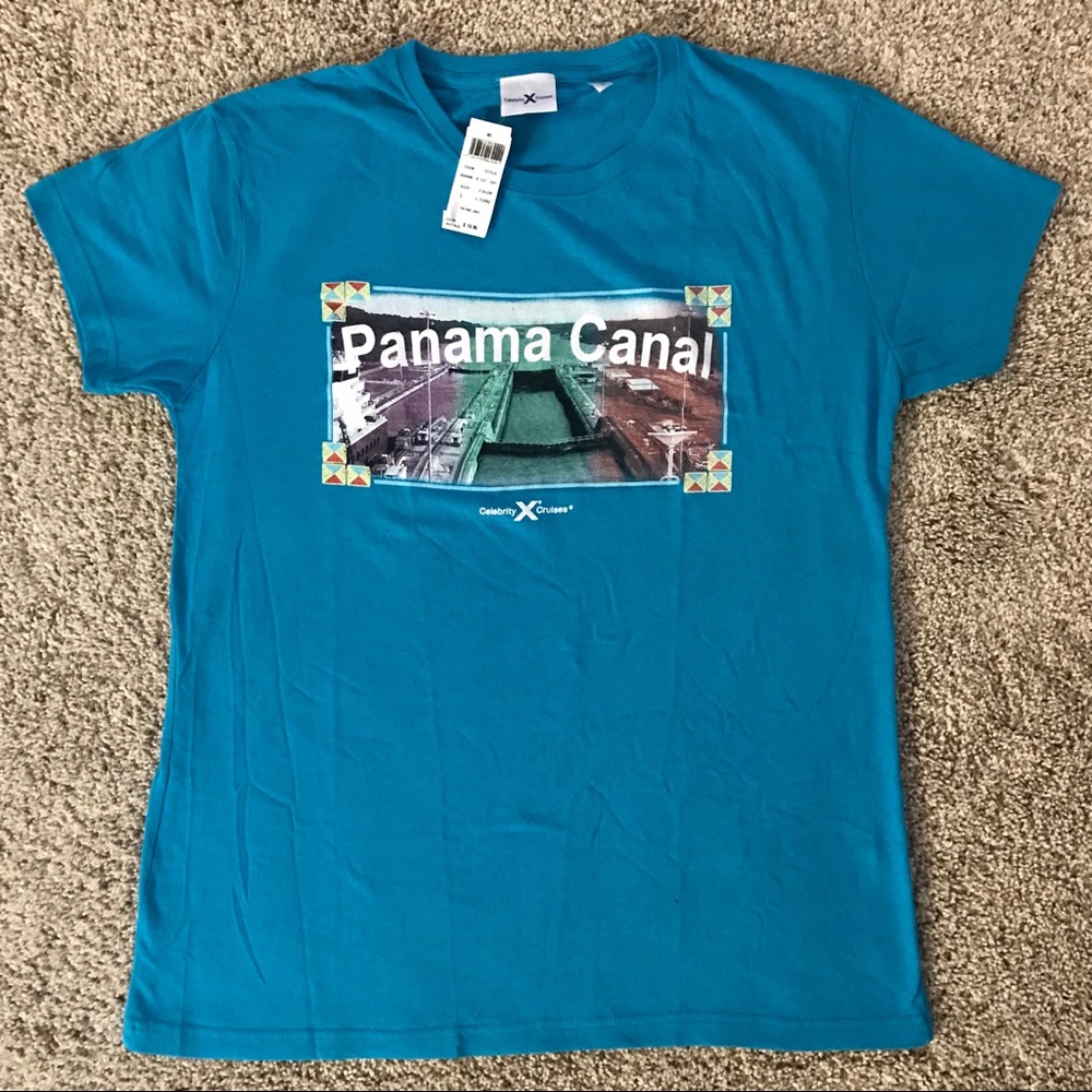 NWT Celebrity Cruises Panama Canal Tee Shirt, Sz L